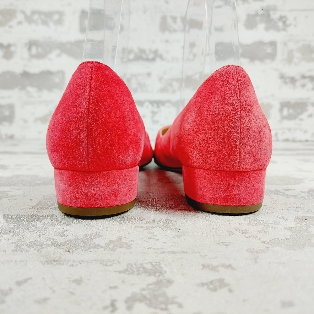New Cole Haan Vanessa Pink Suede Flats Pointed Toe Block Heel H823 - Picture 6 of 13